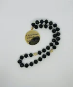 Gold Round Pendant Car Hanging with Ayat Al-Kursi and Dua Safar