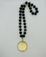 Gold Round Pendant Car Hanging with Ayat Al-Kursi and Dua Safar