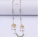 Stainless Steel Arabic Printed Allah Pendant Islamic Blue Prayer Beads Rosary Necklace