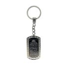Elegant Ayat al-Kursi & Dua e Safar Keychain in Silver with Crystal Boundaries