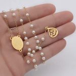 Gold Plated Pearl Beads Ayatul Kursi Beads Pendant