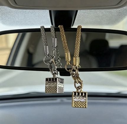Kaaba Design Car Rearview Mirror Hanging Ornament Islamic Car Decor Pendant