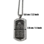 Muslim Islamic Allah AYATUL KURSI stainless steel pendant necklace