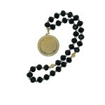 Gold Round Pendant Car Hanging with Ayat Al-Kursi and Dua Safar