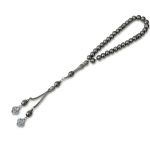 33 beads 8mm Silver Onyx Prayer Beads Islamic Tasbih Turkey Jewellery