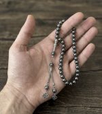 33 beads 8mm Silver Onyx Prayer Beads Islamic Tasbih Turkey Jewellery - Image 2