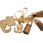 Cute Cat Keychain Cat Keyring Bag Charm with Tassels for Cat Lovers