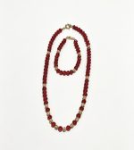 Red Crystal & Gold-Tone Jewelry Set Beaded Necklace - Image 2