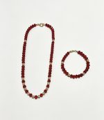 Red Crystal & Gold-Tone Jewelry Set Beaded Necklace - Image 5