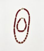 Red Crystal & Gold-Tone Jewelry Set Beaded Necklace - Image 4