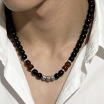 Men’s Black Onyx & Tiger’s Eye Beaded Necklace